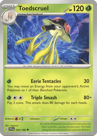 Toedscruel 026/198- Reverse Holofoil SV01 Scarlet & Violet Base Set
