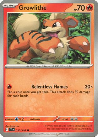 Growlithe 030/198 - Reverse Holofoil SV01 Scarlet & Violet Base Set