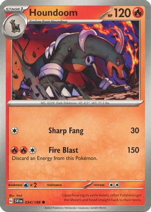 Houndoom 034/198 - Reverse Holofoil SV01 Scarlet & Violet Base Set