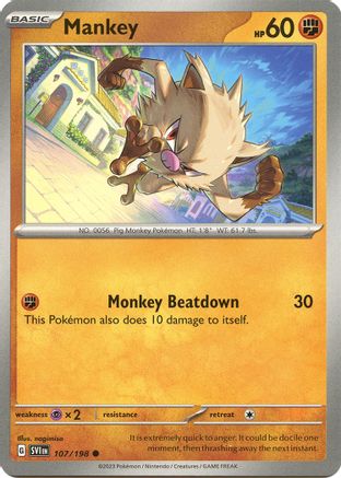 Mankey 107 - Reverse Holofoil SV01 Scarlet & Violet Base Set