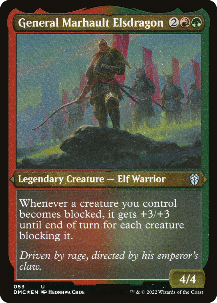 General Marhault Elsdragon (DMC-053)  Etched Foil - Dominaria United Commander