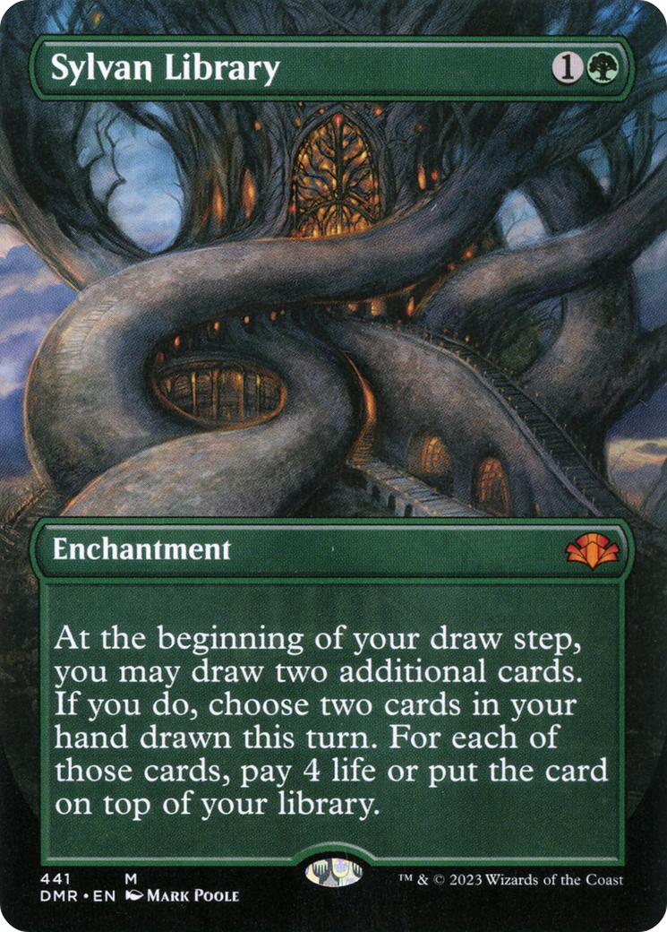 Sylvan Library (Borderless) (DMR-441)  - Dominaria Remastered
