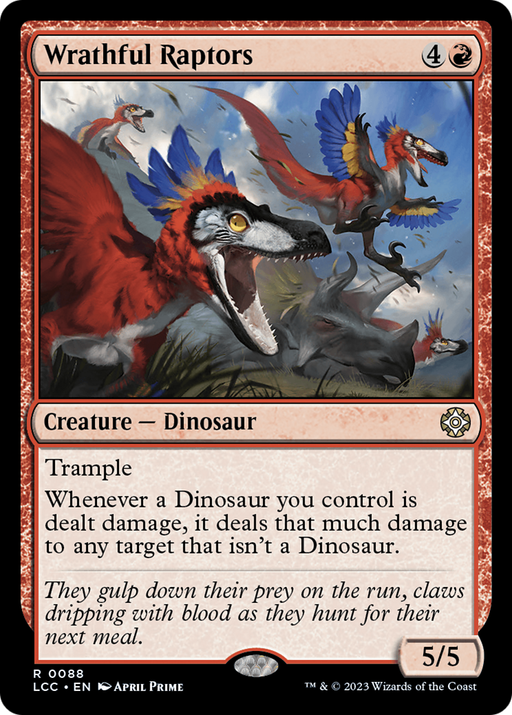 Wrathful Raptors (LCC-088)  - The Lost Caverns of Ixalan Commander