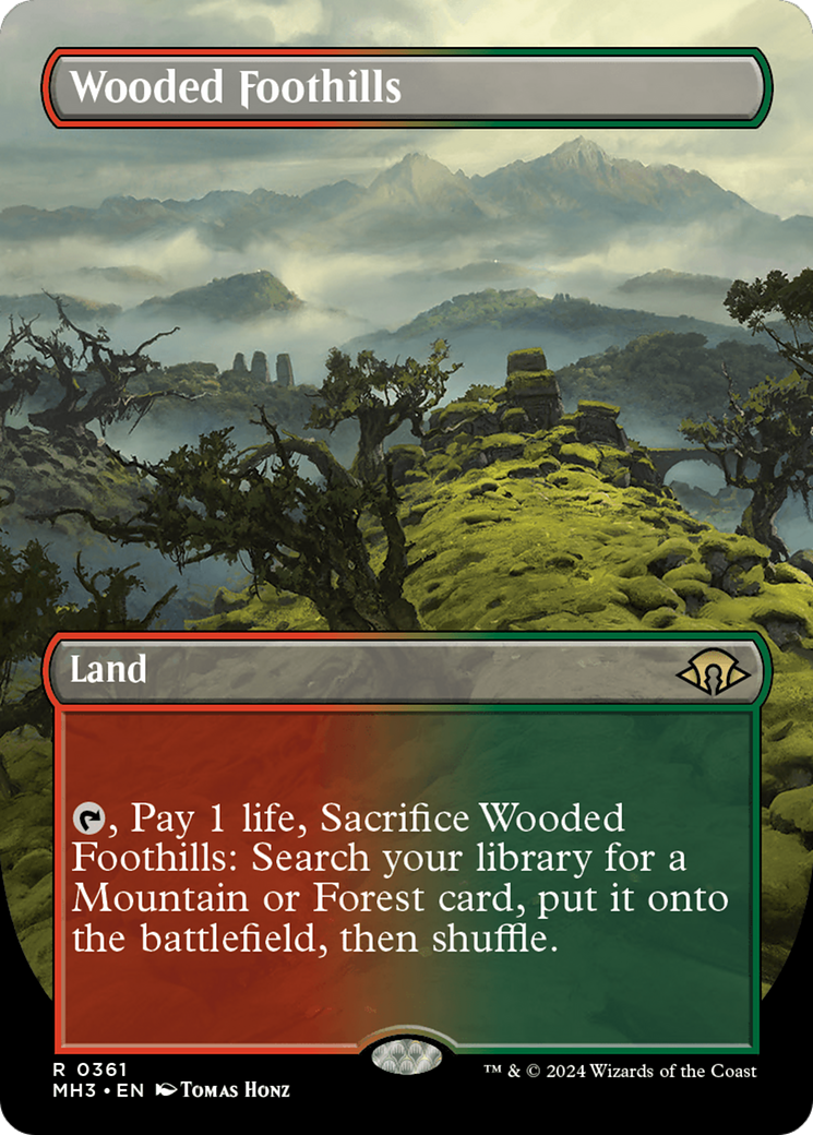 Wooded Foothills (Borderless) (MH3-361)  Foil - Modern Horizons 3