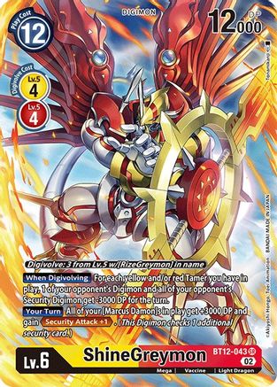 ShineGreymon (Alternate Art) (BT12-043) - Across Time Foil