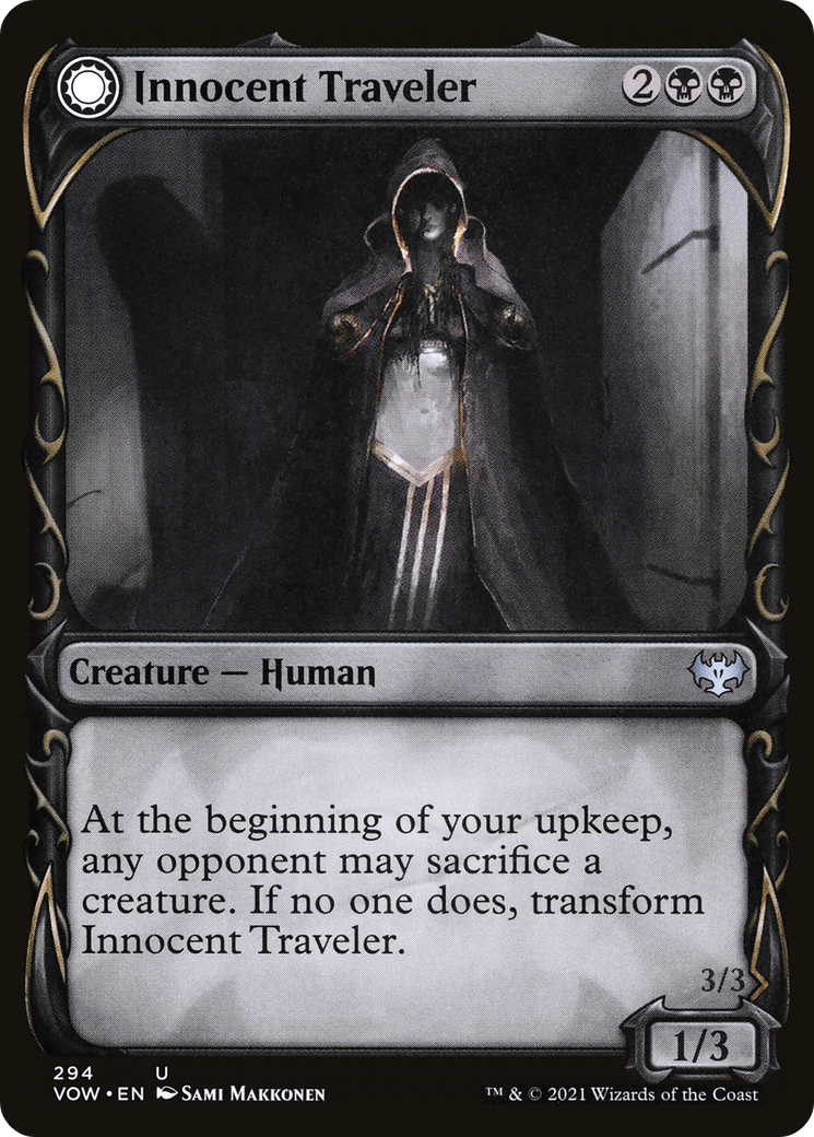 Innocent Traveler (Showcase) (VOW-294)  Foil - Innistrad: Crimson Vow: (Showcase, Double Faced Transform)