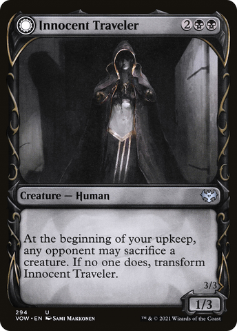 Innocent Traveler (Showcase) (VOW-294)  - Innistrad: Crimson Vow: (Showcase, Double Faced Transform)
