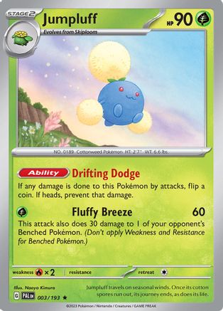 Jumpluff 003/193 - Reverse Holofoil SV02 Paldea Evolved
