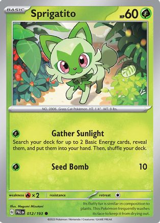 Sprigatito 012/193 - Reverse Holofoil SV02 Paldea Evolved
