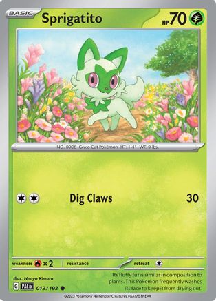Sprigatito 013/193 - Reverse Holofoil SV02 Paldea Evolved