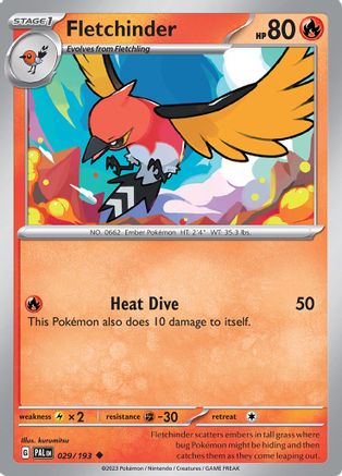 Fletchinder 029/193 - Reverse Holofoil SV02 Paldea Evolved