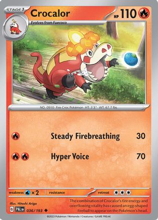 Crocalor 036/193 - Reverse Holofoil SV02 Paldea Evolved