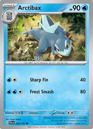 Arctibax 059/193 - Reverse Holofoil SV02 Paldea Evolved