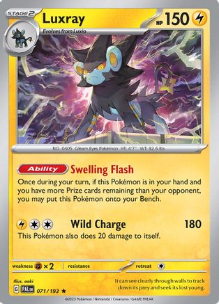 Luxray 071/193  - Reverse Holofoil SV02 Paldea Evolved - Rare