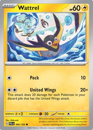 Wattrel 080/193 - Reverse Holofoil SV02 Paldea Evolved