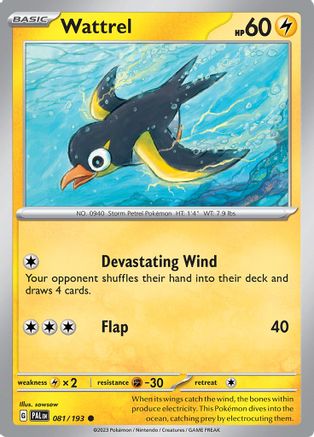Wattrel 081/193 - Reverse Holofoil SV02 Paldea Evolved