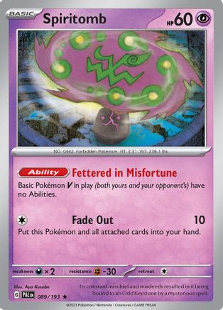 Spiritomb 089 - Reverse Holofoil SV02 Paldea Evolved