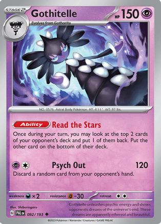 Gothitelle 092 - Reverse Holofoil SV02 Paldea Evolved