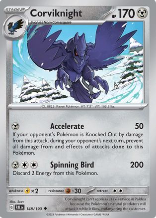 Corviknight 148 - Reverse Holofoil SV02 Paldea Evolved