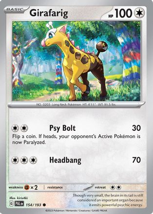 Girafarig 154 - Reverse Holofoil SV02 Paldea Evolved