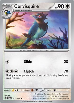 Corvisquire 165 - Reverse Holofoil SV02 Paldea Evolved