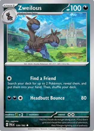 Zweilous 139 - Reverse Holofoil SV02 Paldea Evolved