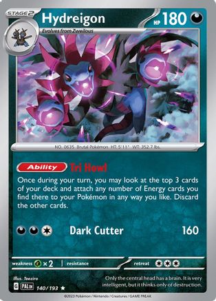 Hydreigon 140 - Reverse Holofoil SV02 Paldea Evolved