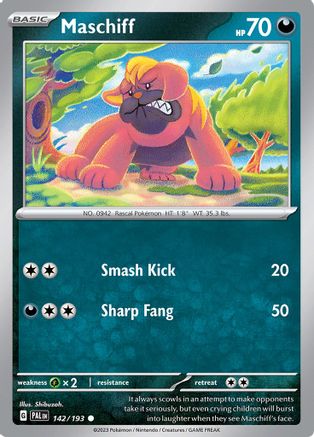 Maschiff 142/193 - Reverse Holofoil SV02 Paldea Evolved