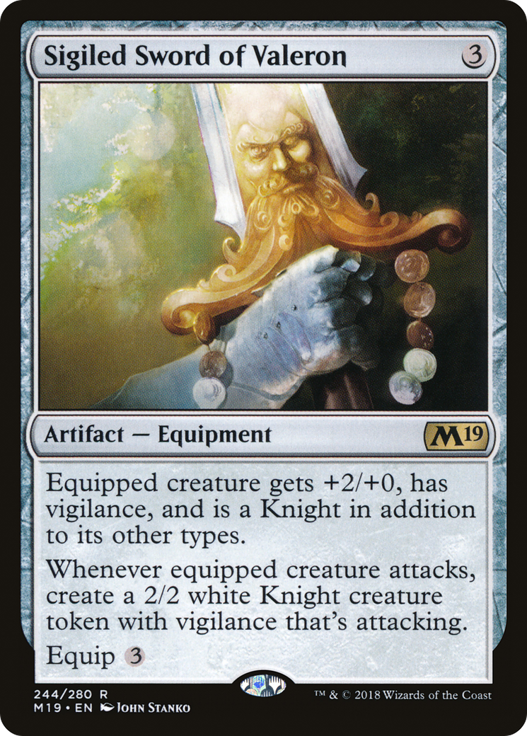 Sigiled Sword of Valeron (M19-244)  Foil - Core Set 2019