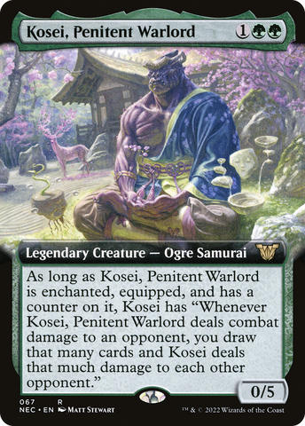Kosei, Penitent Warlord (Extended Art) (NEC-067)  - Neon Dynasty Commander: (Extended Art)