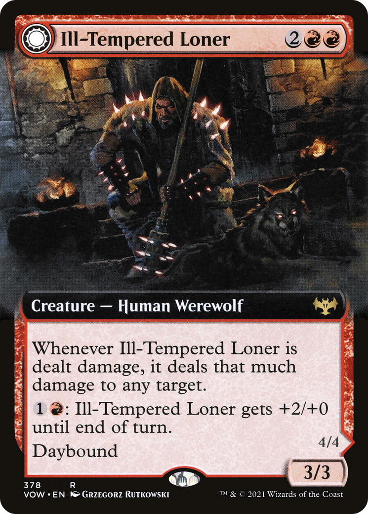 Ill-Tempered Loner (Extended Art) (VOW-378)  Foil - Innistrad: Crimson Vow: (Extended Art, Double Faced Transform)