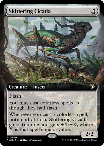 Skittering Cicada (Extended Art) (CMM-750)  Foil - Commander Masters: (Extended Art)