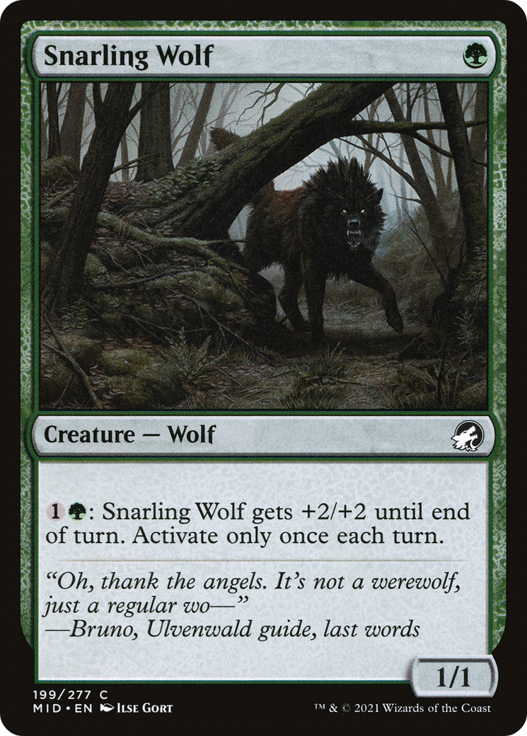 Snarling Wolf (MID-199)  Foil - Innistrad: Midnight Hunt