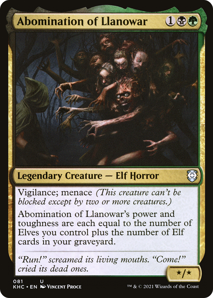 Abomination of Llanowar (KHC-081)  - Kaldheim Commander
