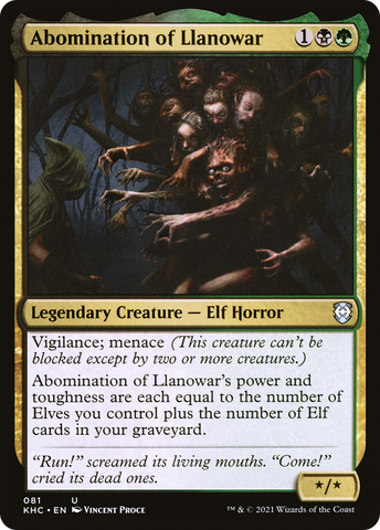 Abomination of Llanowar (KHC-081)  - Kaldheim Commander