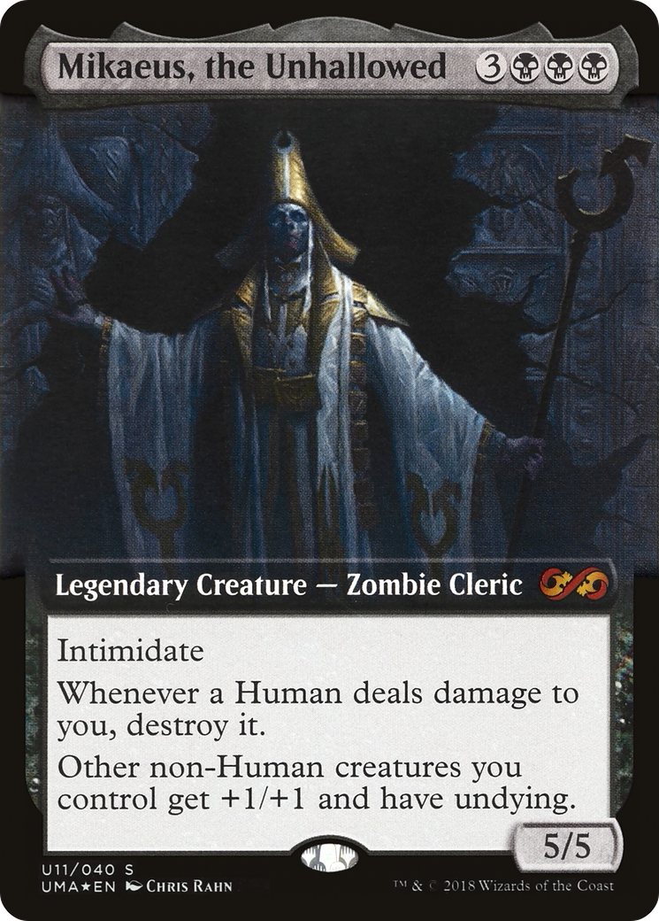 Mikaeus, the Unhallowed (UMA:BT-U11)  Foil - Ultimate Box Topper: (Extended Art)