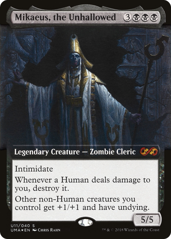 Mikaeus, the Unhallowed (UMA:BT-U11)  Foil - Ultimate Box Topper: (Extended Art)