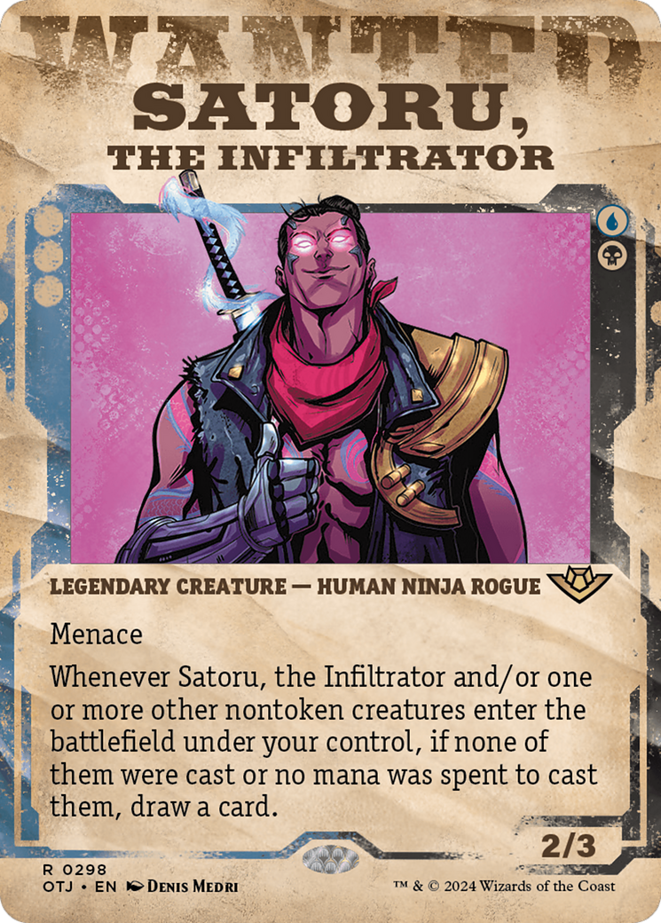 Satoru, the Infiltrator (Showcase) (OTJ-298)  Foil - Outlaws of Thunder Junction: (Showcase) (Borderless)