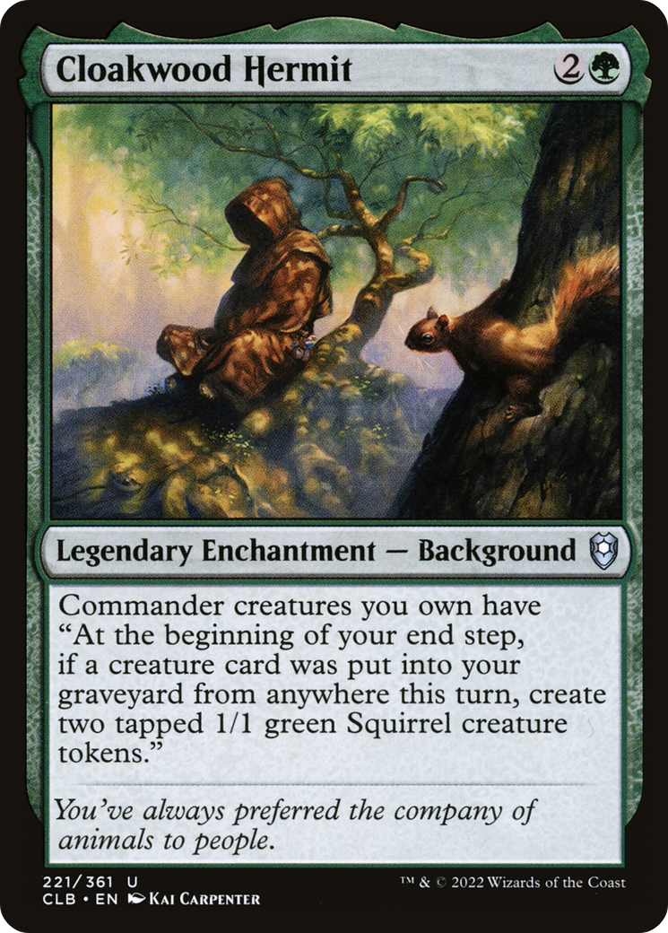 Cloakwood Hermit (CLB-221)  - Commander Legends: Battle for Baldur's Gate