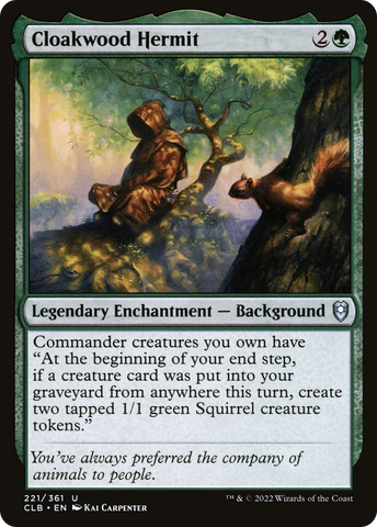 Cloakwood Hermit (CLB-221)  Foil - Commander Legends: Battle for Baldur's Gate