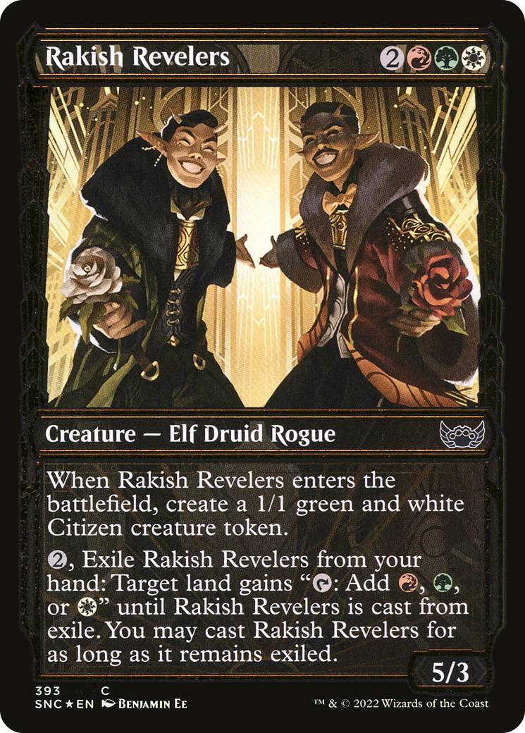 Rakish Revelers (Gilded Foil) (SNC-393)  Foil - Streets of New Capenna: (Showcase)