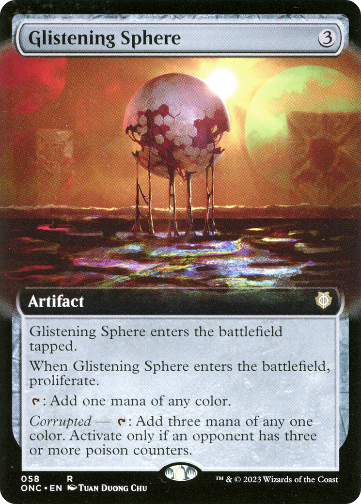 Glistening Sphere (Extended Art) (ONC-058)  - Phyrexia: All Will Be One Commander: (Extended Art)