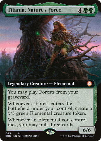 Titania, Nature's Force (Extended Art) (BRC-045)  Foil - The Brothers' War Commander: (Extended Art)