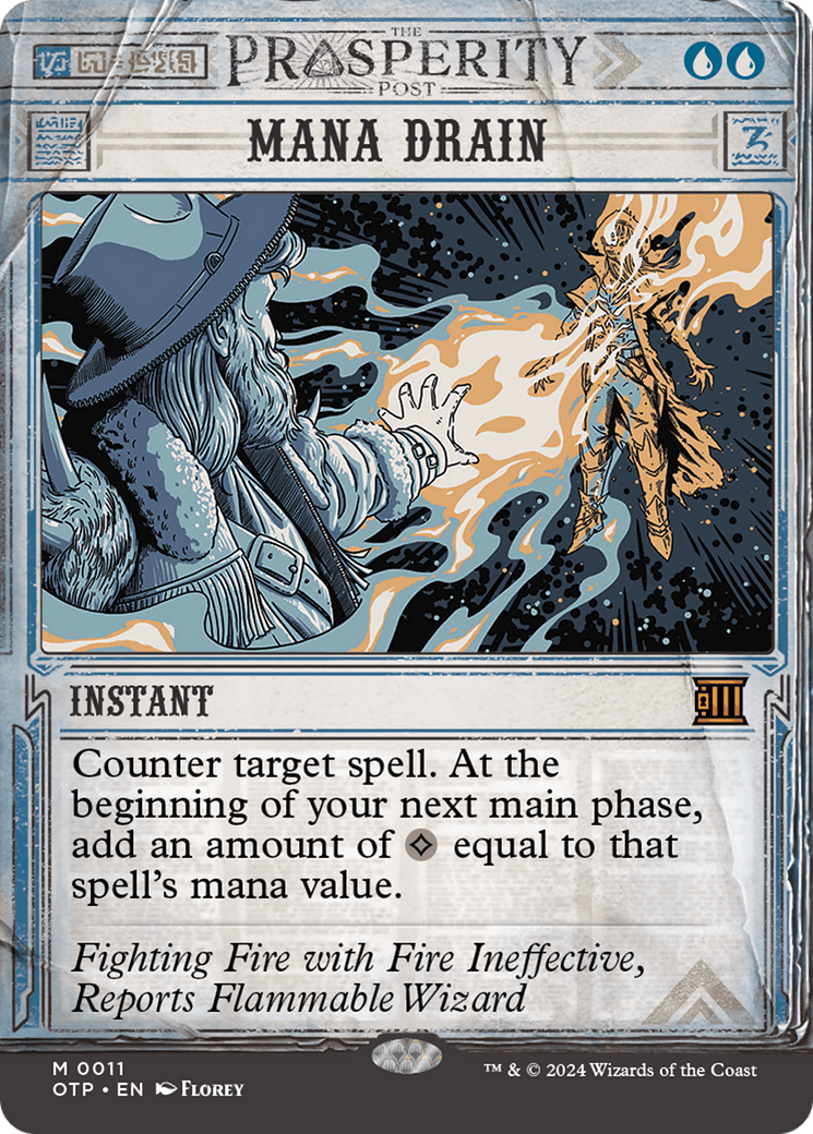 Mana Drain (OTP-011)  Foil - Breaking News: (Showcase) (Borderless)