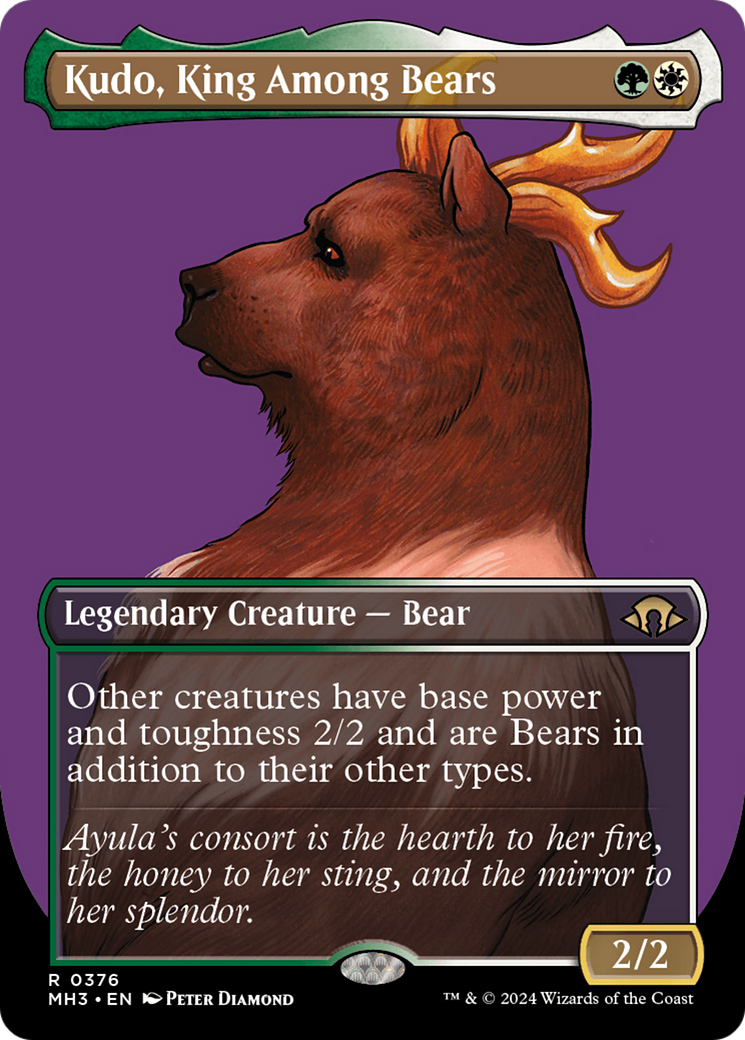 Kudo, King Among Bears (Borderless) (MH3-376)  - Modern Horizons 3