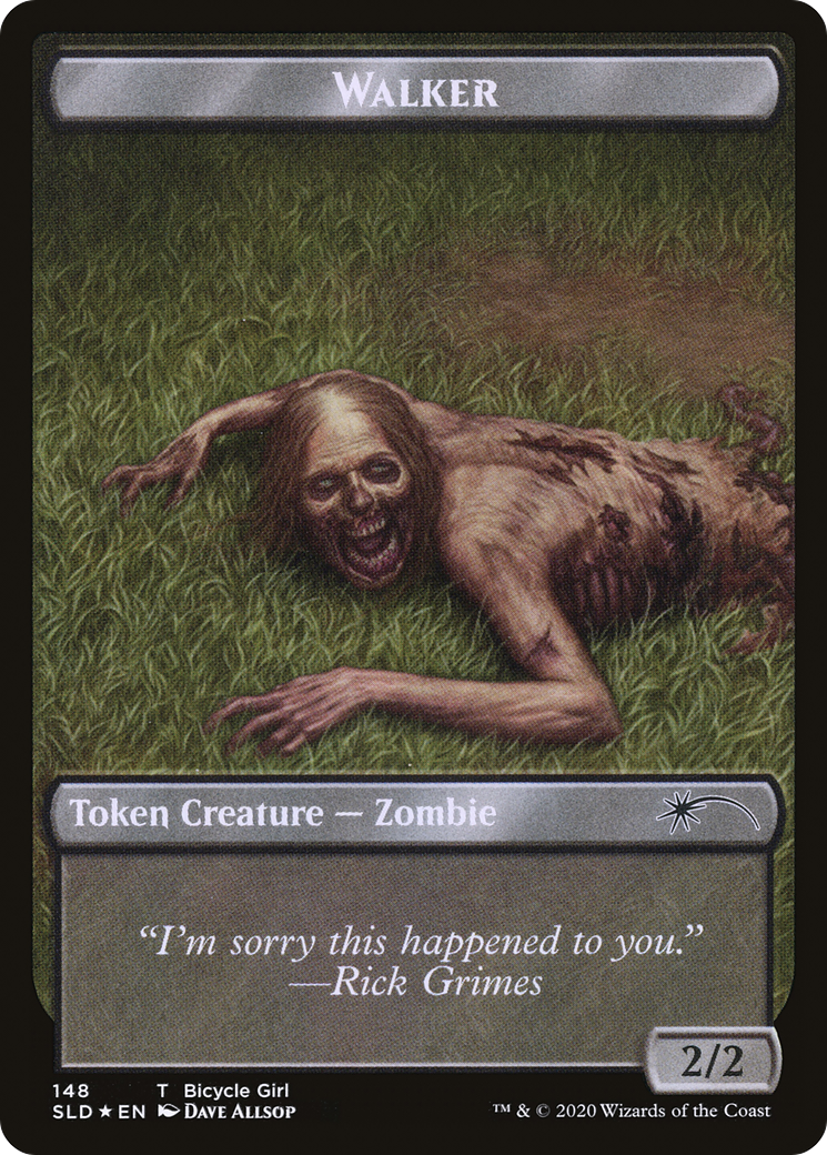Walker (Bicycle Girl // Well Walker) Double-sided Token (SLD-148)  Foil - Secret Lair Drop