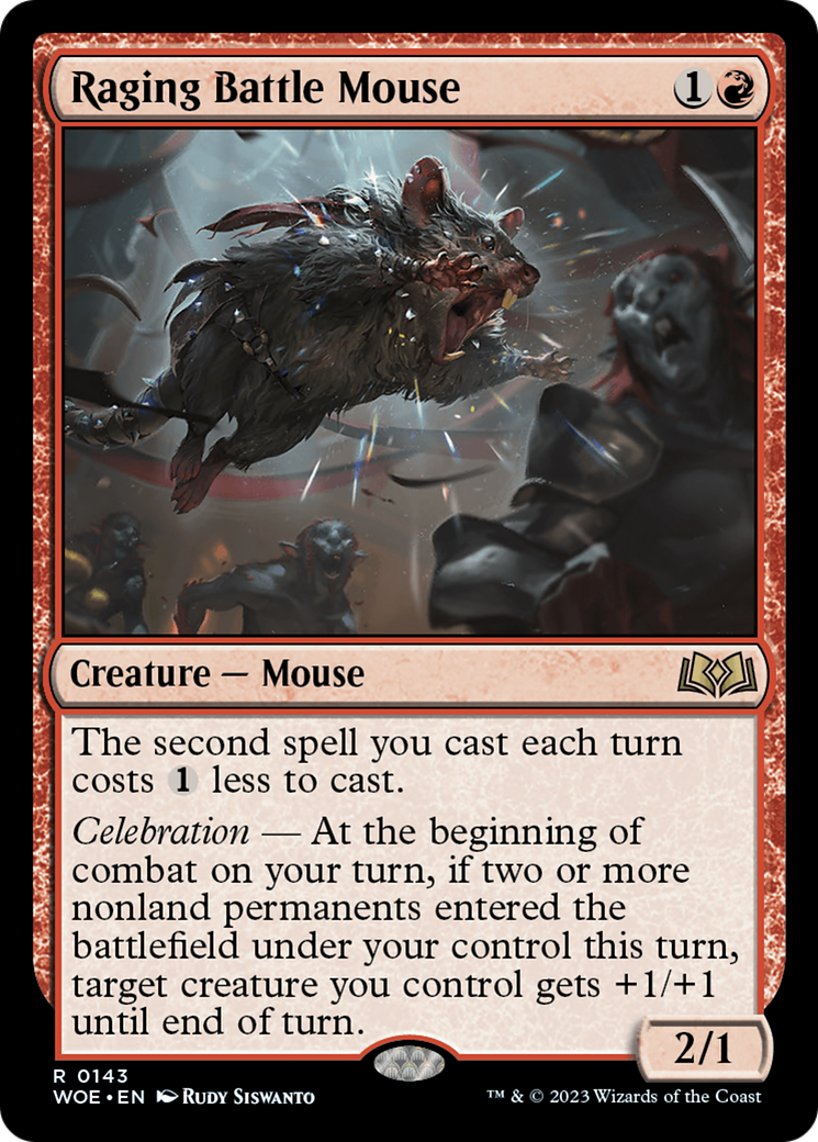 Raging Battle Mouse (WOE-143)  - Wilds of Eldraine