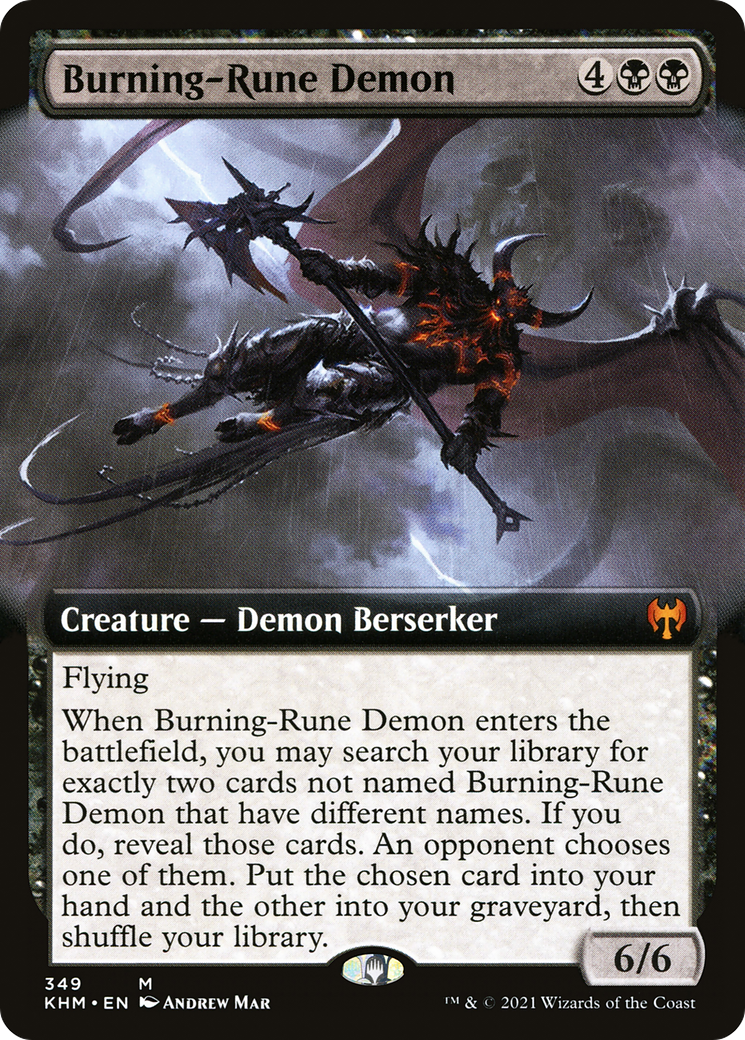 Burning-Rune Demon (Extended Art) (KHM-349)  - Kaldheim: (Extended Art)
