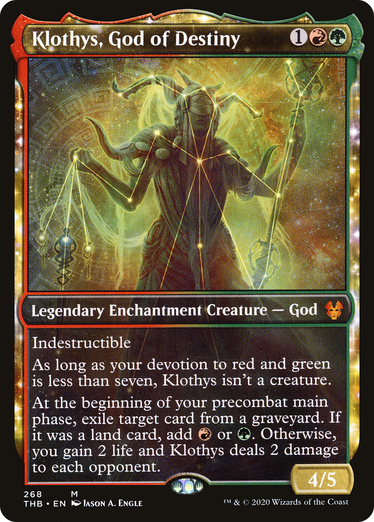 Klothys, God of Destiny (Showcase) (THB-268)  Foil - Theros Beyond Death: (enchantment, Showcase)