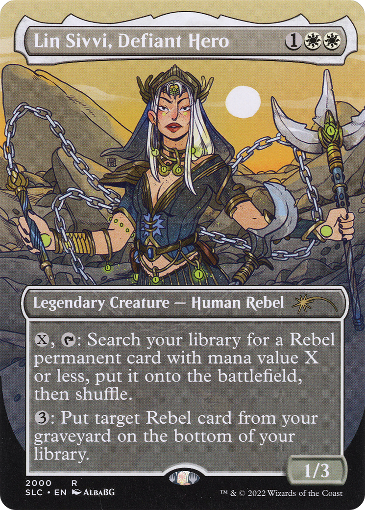 Lin Sivvi, Defiant Hero (SLC-2000)  - Secret Lair Countdown Kit (Borderless)